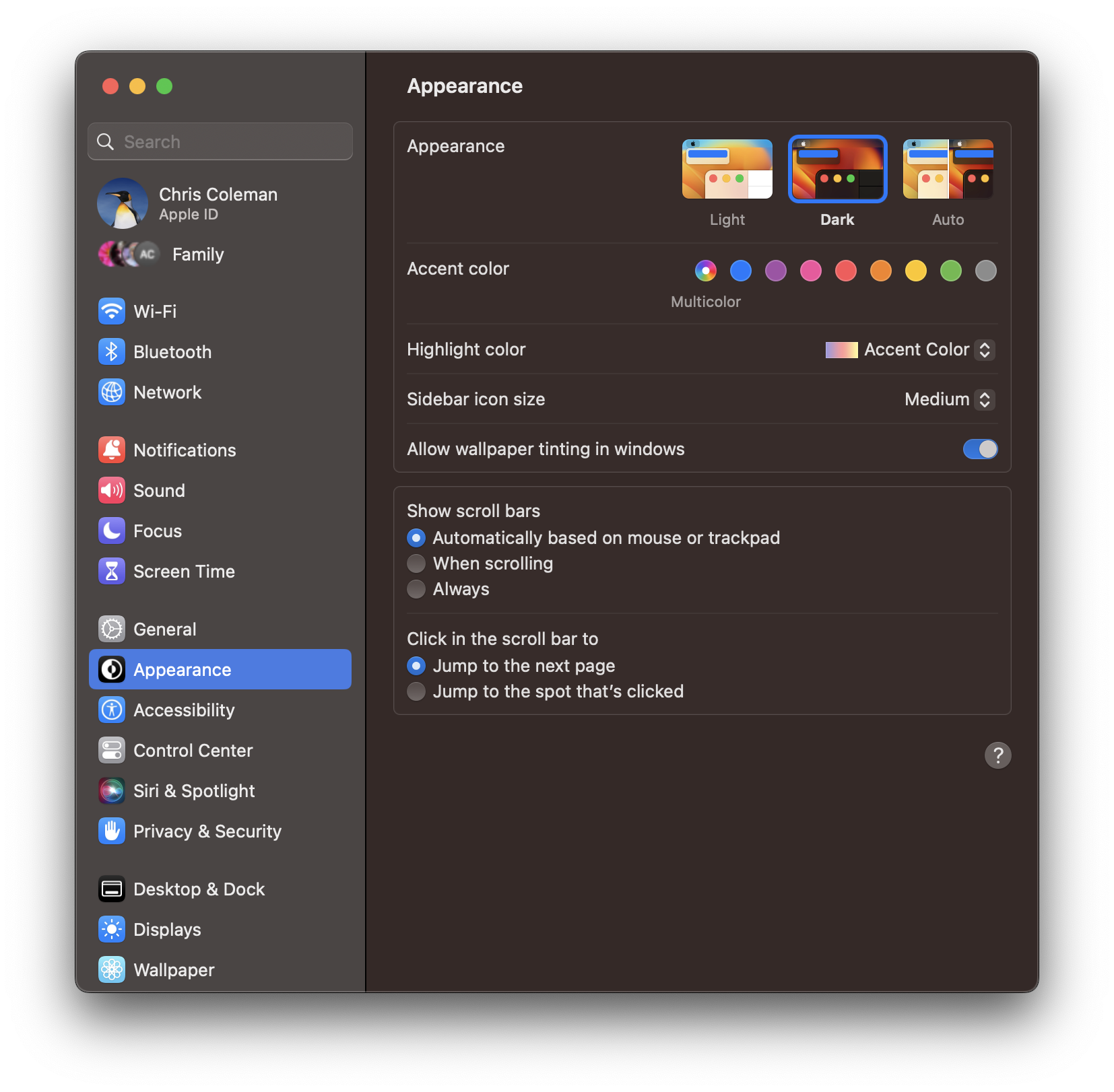 macOS Appearance Settings