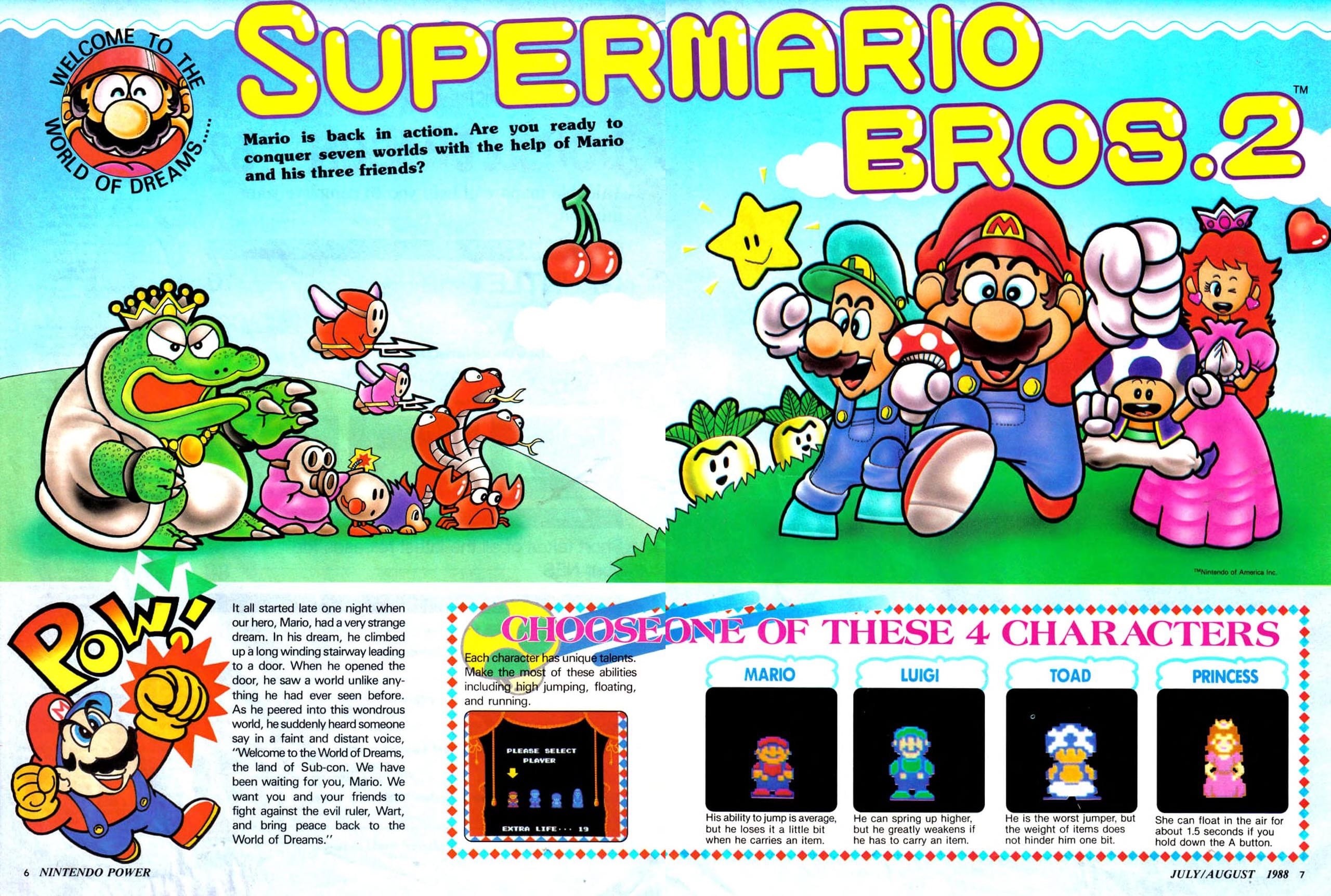 Pages from the first issue of Nintendo Power